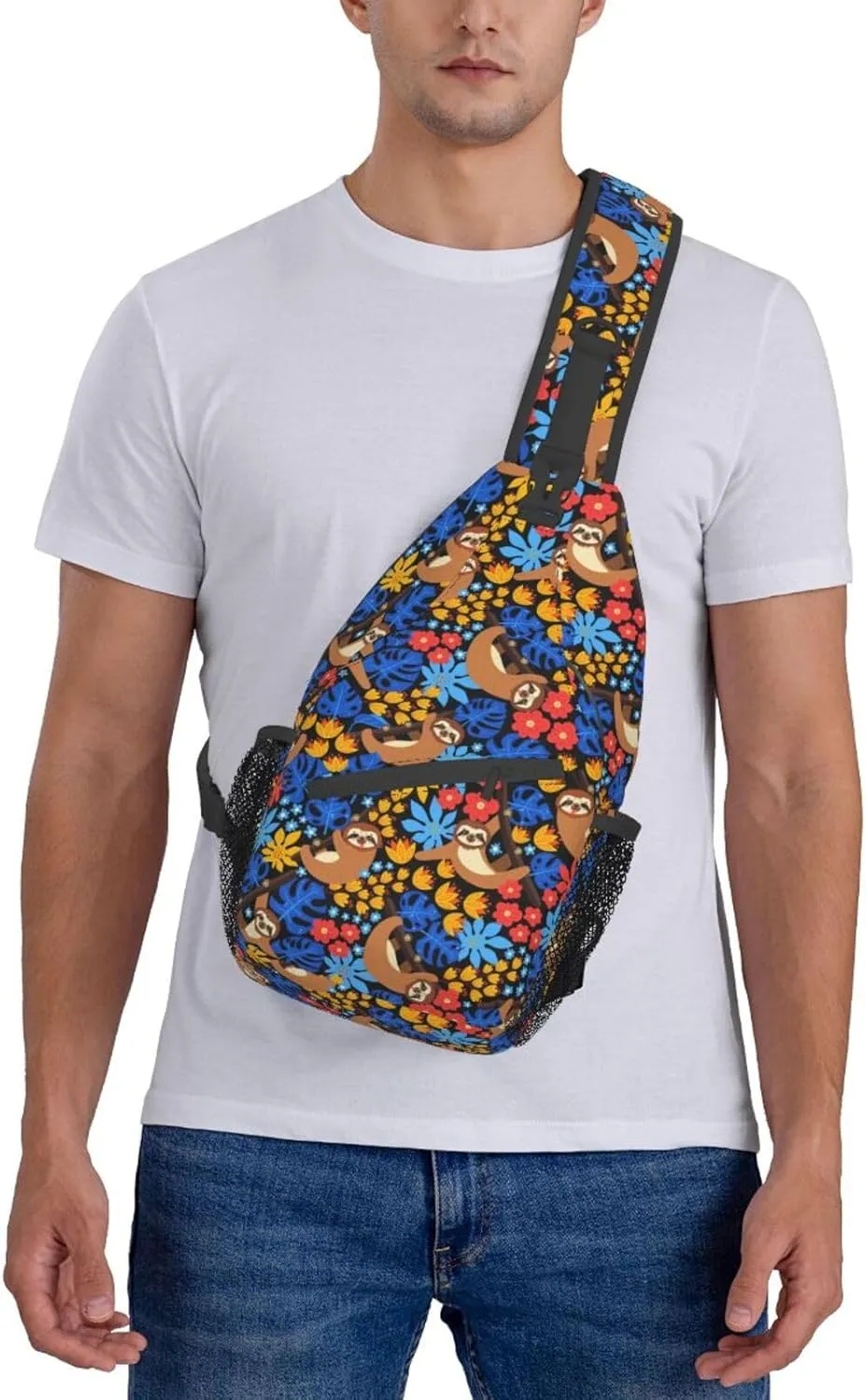 Sloth Sling Backpack Chest Bag Crossbody Shoulder Bag Gym Cycling Travel Hiking Daypack For Men Women