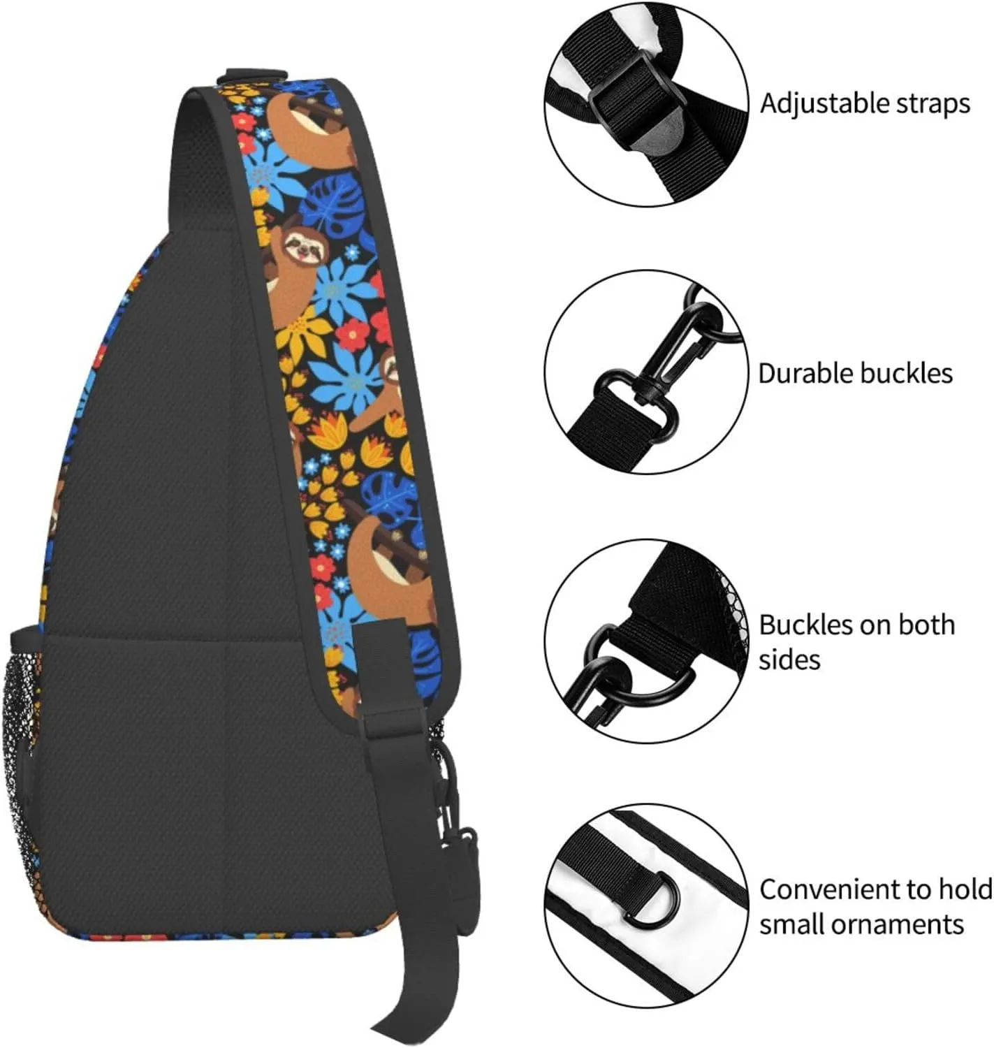 Sloth Sling Backpack Chest Bag Crossbody Shoulder Bag Gym Cycling Travel Hiking Daypack For Men Women