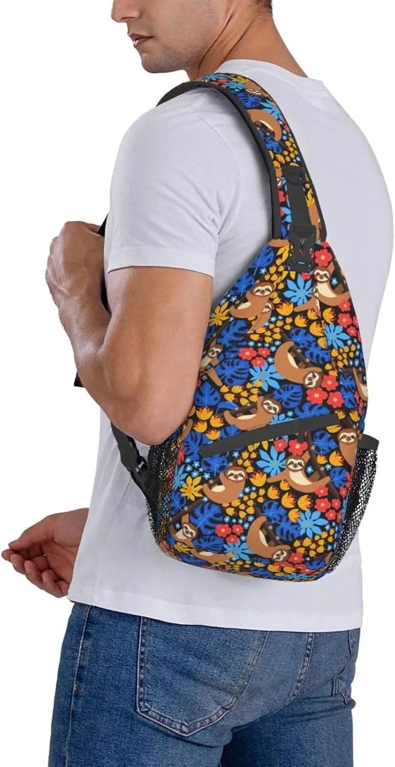 Sloth Sling Backpack Chest Bag Crossbody Shoulder Bag Gym Cycling Travel Hiking Daypack For Men Women