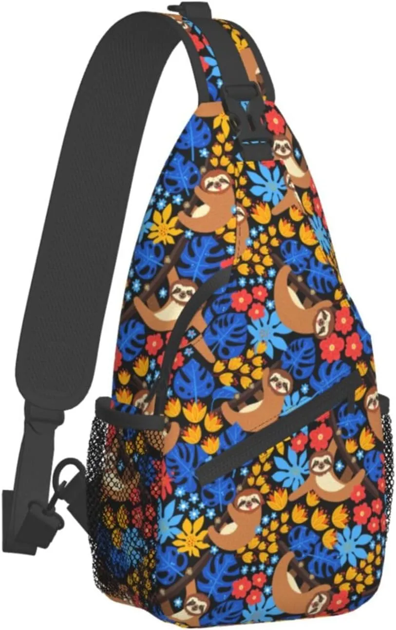 Sloth Sling Backpack Chest Bag Crossbody Shoulder Bag Gym Cycling Travel Hiking Daypack For Men Women