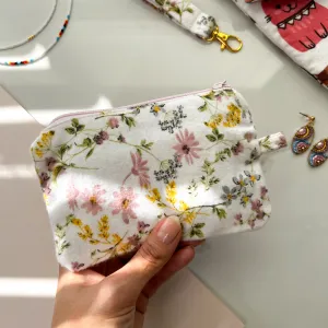 Small Fabric Zipper Pouch, Purse Organizer, Change Pouch