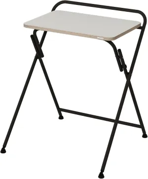 SOFSYS Modern Folding Desk for Small Space, Computer Gaming, Writing, Student and Home Office Organization, Industrial Metal Frame with Premium Desktop Surfaces, Oak/Black