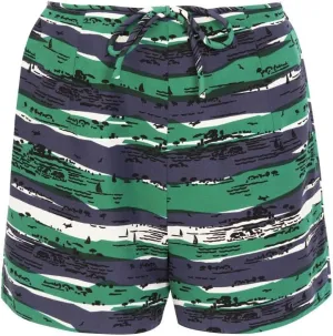 Solid Ottoman Shorts Seaview Print-Sea Green-S