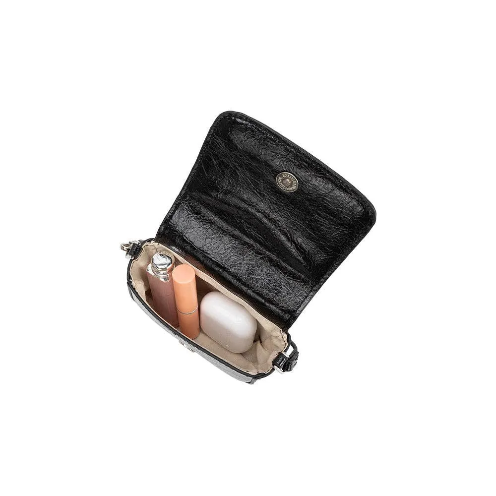 Sonnet Black Mini Vegan Crossbody Bag