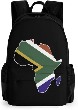 South Africa Flag Africa Map Small Backpack Travel Bag Cute Back Packs Fashion Graphic Print Daypack