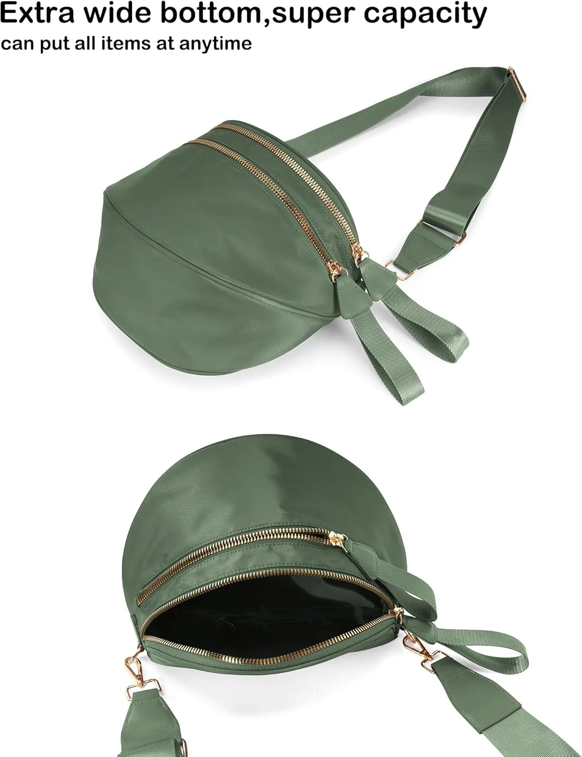 Spacious Nylon Crossbody Bag Bum Bag Handbags Wallets Purses Trendy Shoulder Bag for Women