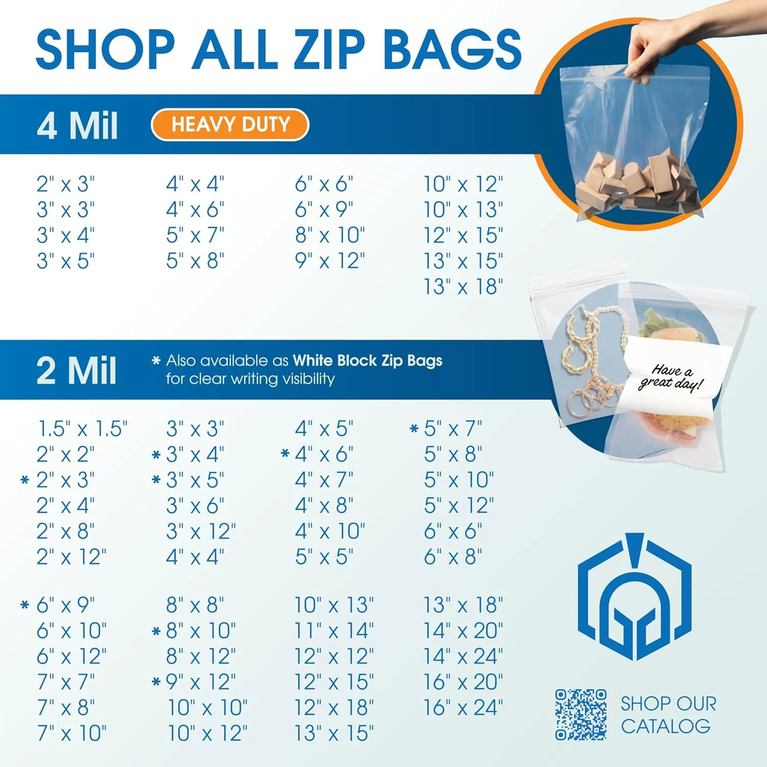 Spartan Industrial - 9” X 12” (100 Count) 4 Mil Thick Clear Reclosable Zip Plastic Poly Bags with Resealable Lock Seal Zipper - Heavy Duty and Durable