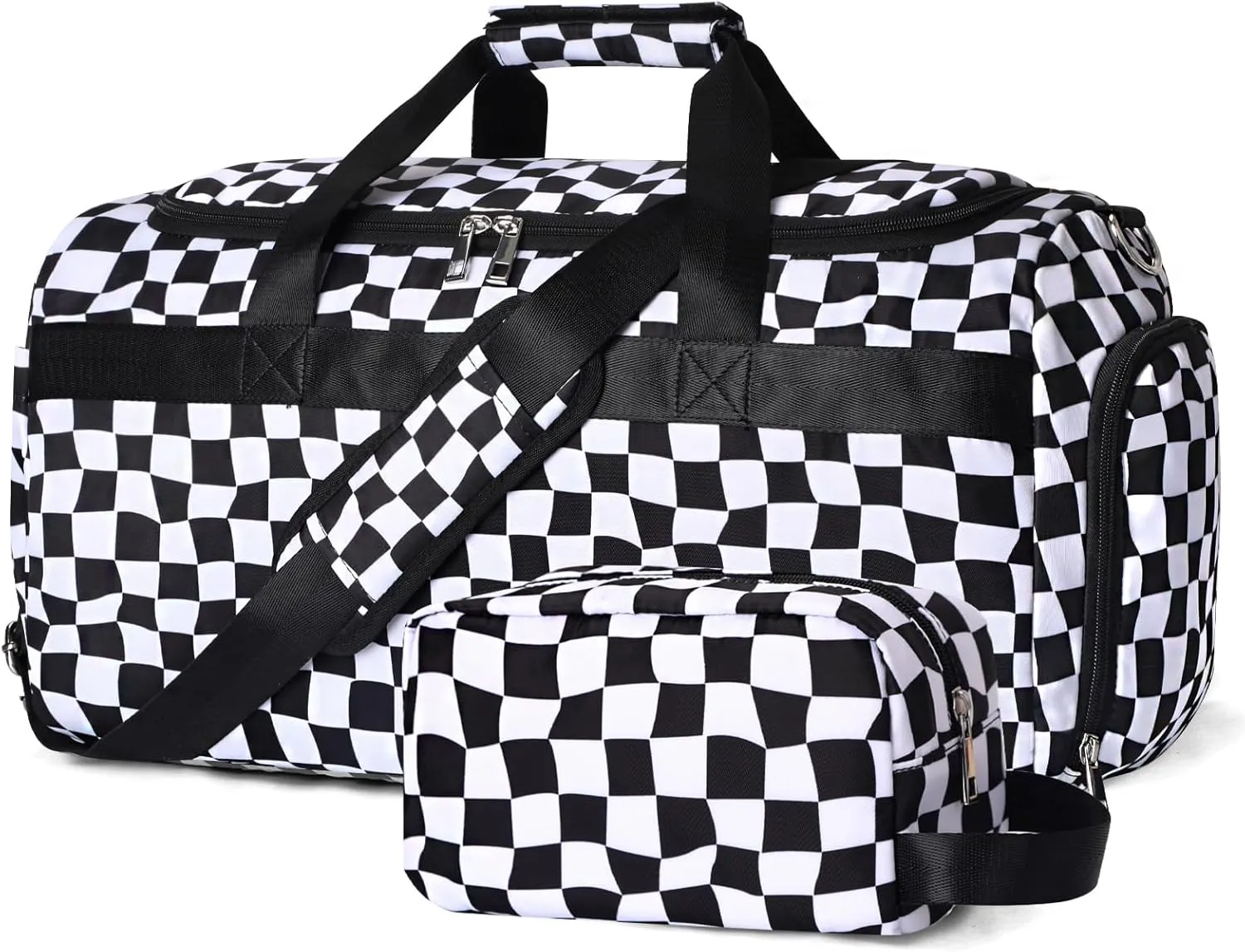 Sports Gym Bag for Men Women, Large Travel Duffle Bag with Shoe Compartment and Wet Pocket, Lightweight Weekender Overnight Bag Fitness Workout Bags for Sports, Gym, Travel