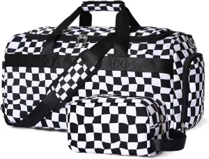 Sports Gym Bag for Men Women, Large Travel Duffle Bag with Shoe Compartment and Wet Pocket, Lightweight Weekender Overnight Bag Fitness Workout Bags for Sports, Gym, Travel
