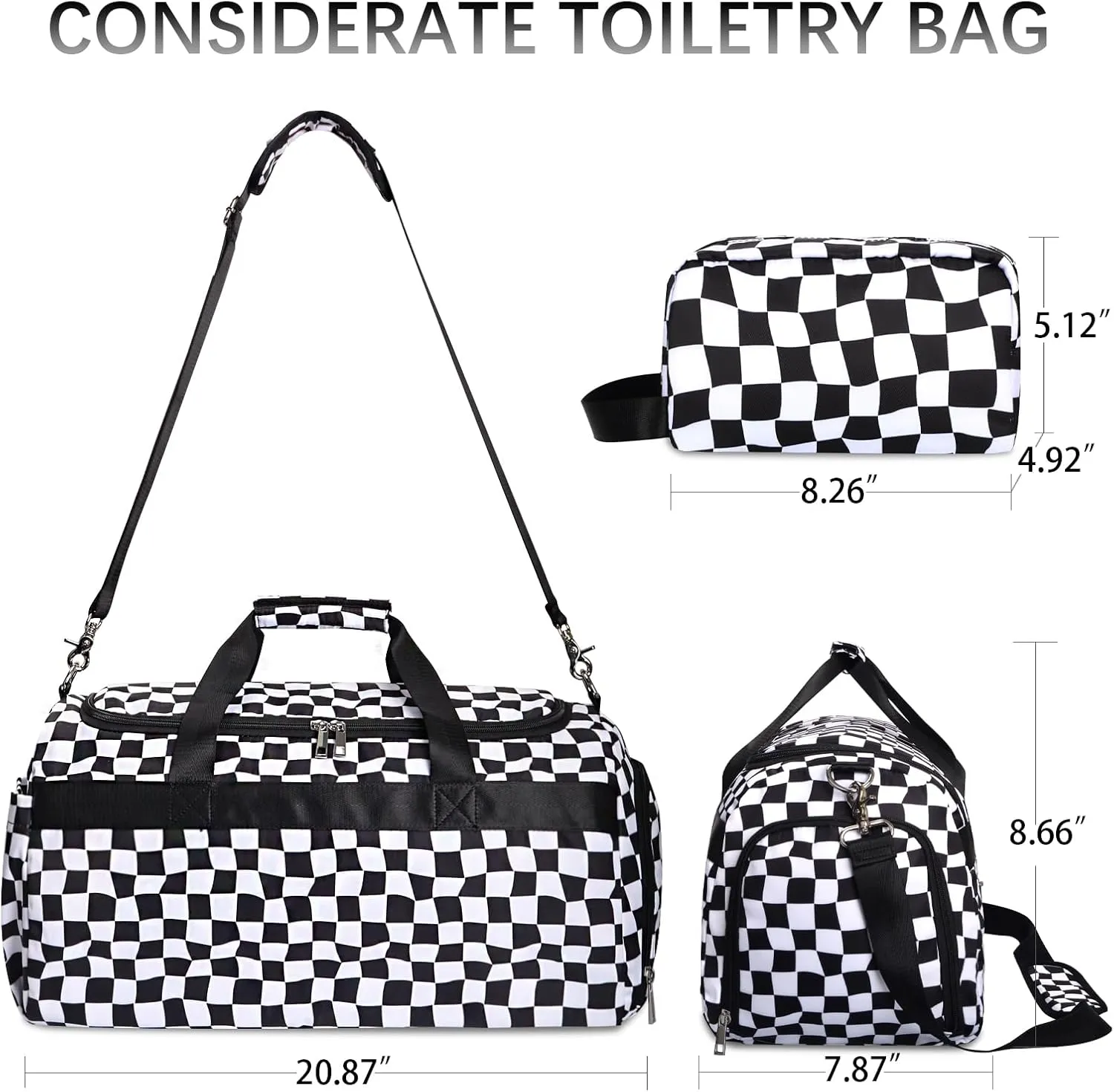 Sports Gym Bag for Men Women, Large Travel Duffle Bag with Shoe Compartment and Wet Pocket, Lightweight Weekender Overnight Bag Fitness Workout Bags for Sports, Gym, Travel