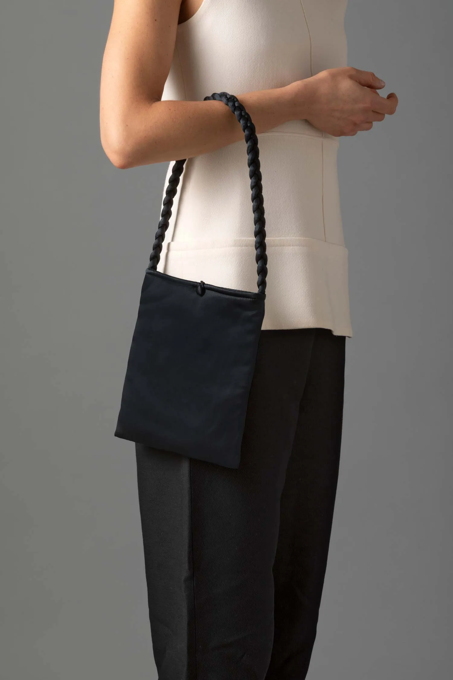 Square Silk Pouch - Black