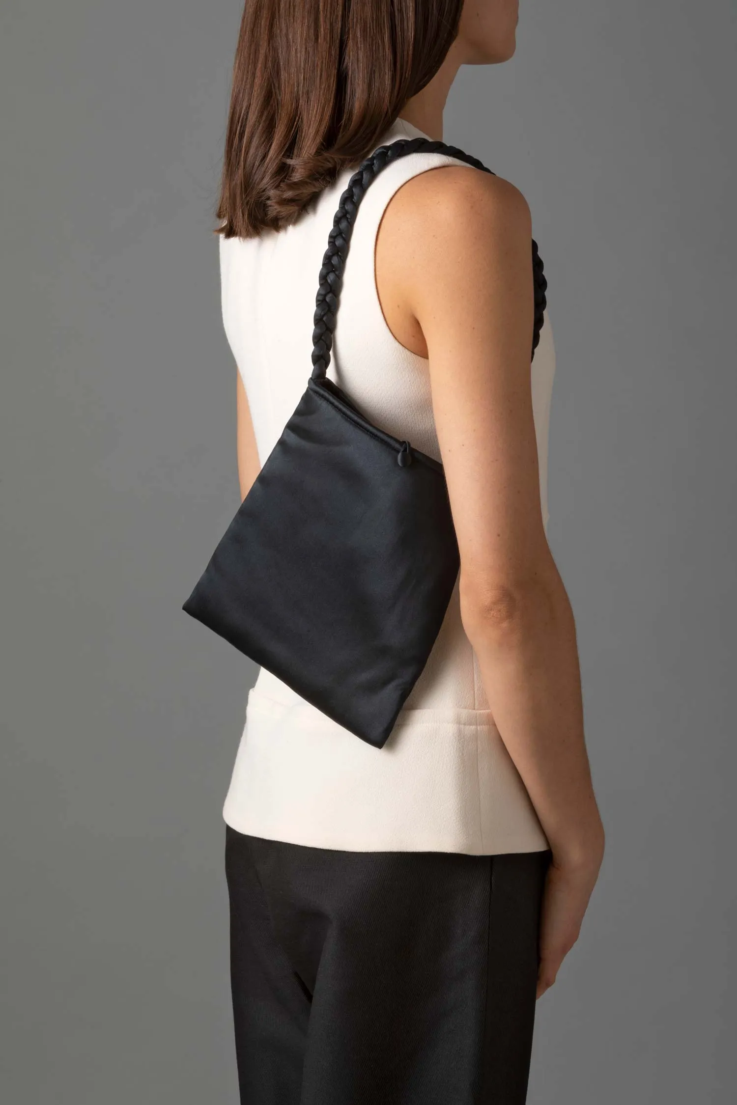 Square Silk Pouch - Black