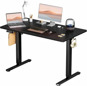 Standing Desk, Adjustable Height Electric Sit Stand Up Down Computer Table, 48x24 Inch Ergonomic Rising Modern Lift Motorized Gaming Desktop Workstation for Work Home Office, Black