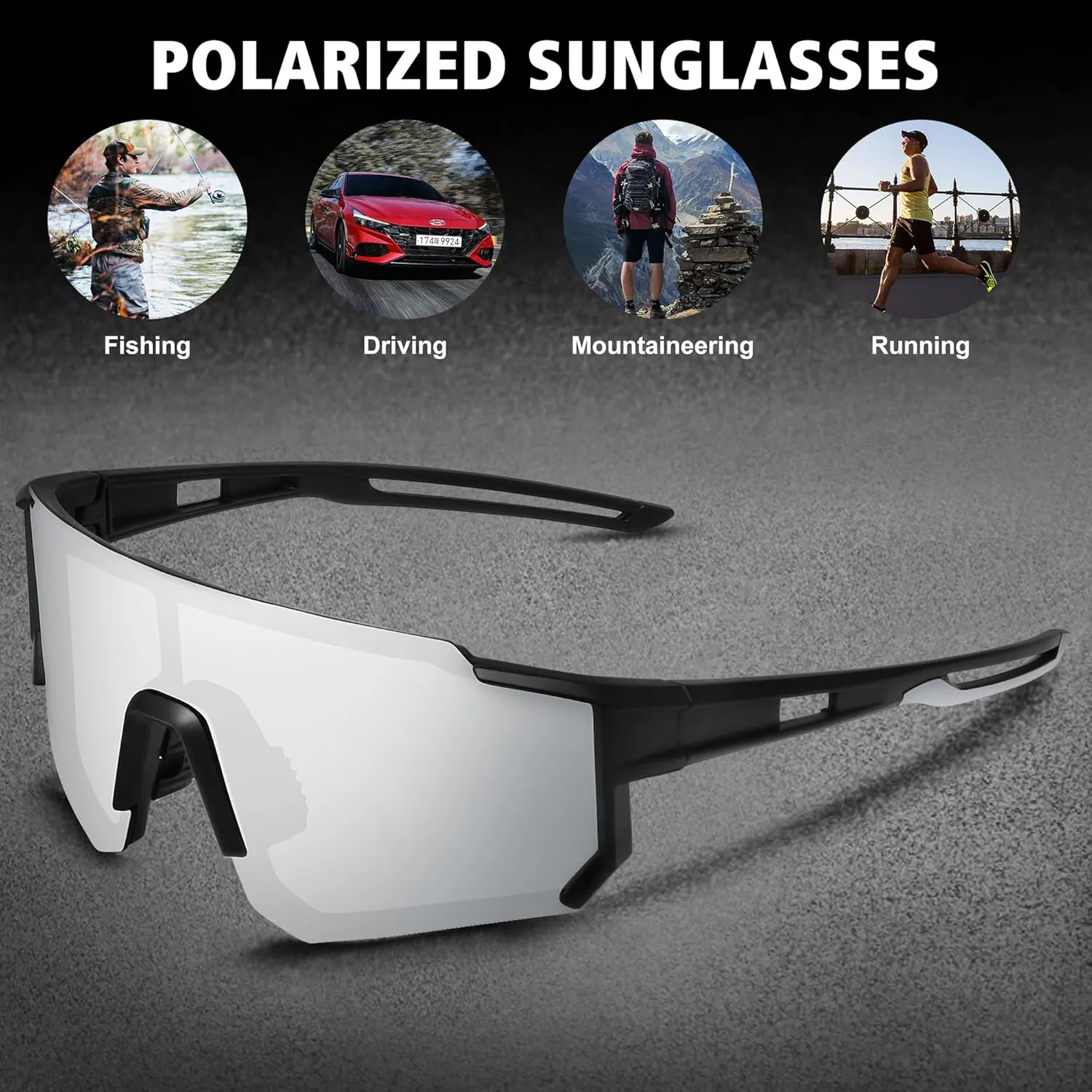 STORYCOAST Polarized Sports Sunglasses for Men Women,Driving Fishing Cycling Mountain Bike Sunglasses UV400 Protection