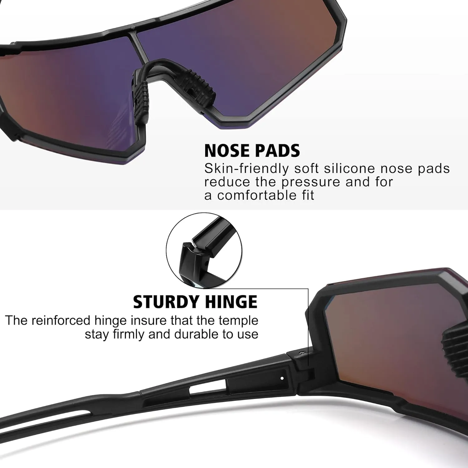 STORYCOAST Polarized Sports Sunglasses for Men Women,Driving Fishing Cycling Mountain Bike Sunglasses UV400 Protection