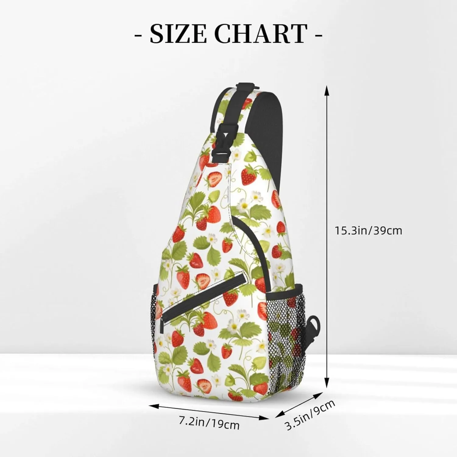 Strawberry Sling Backpack Chest Bag Crossbody Shoulder Bag Gym Cycling Travel Hiking Daypack For Men Women