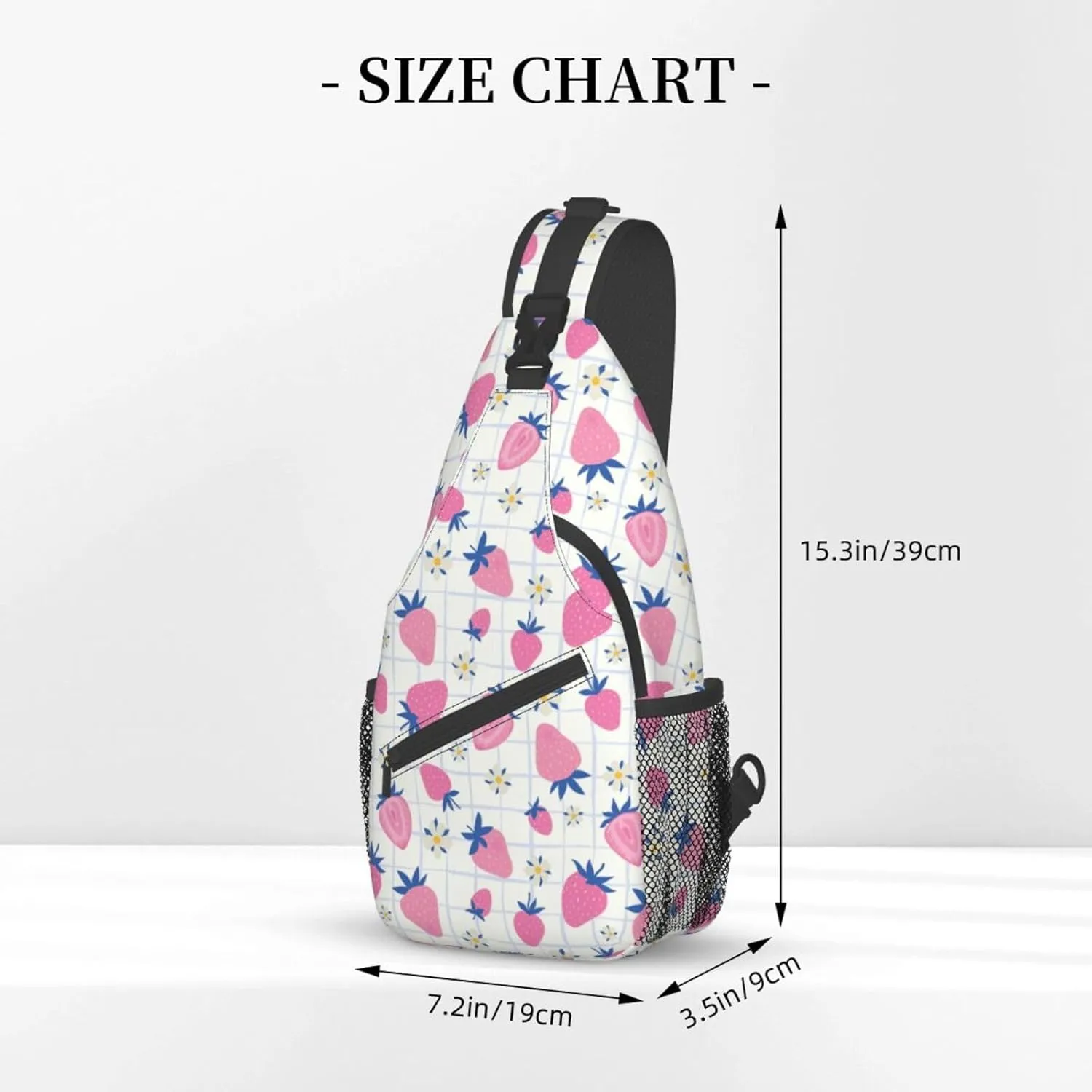 Strawberry Sling Backpack Chest Bag Crossbody Shoulder Bag Gym Cycling Travel Hiking Daypack For Men Women