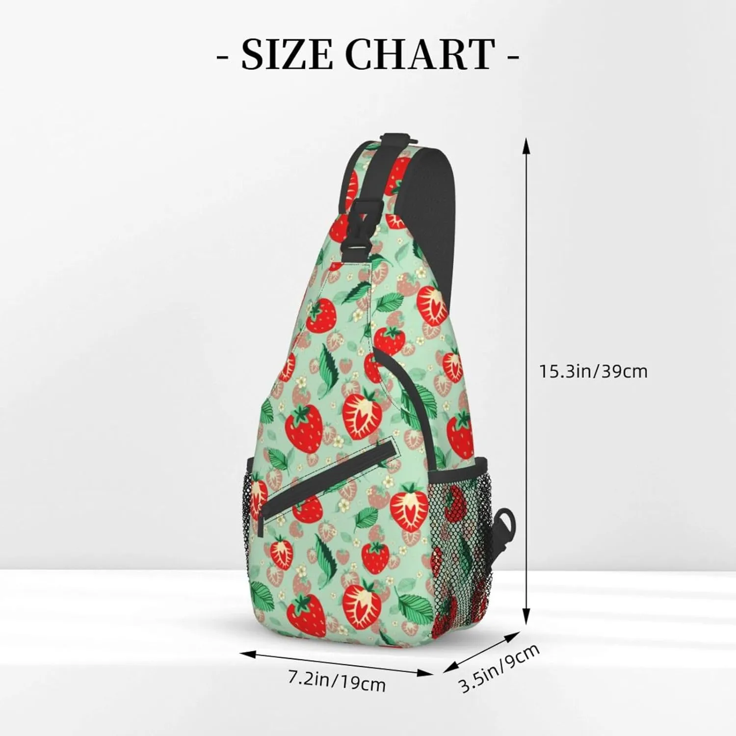 Strawberry Sling Backpack Chest Bag Crossbody Shoulder Bag Gym Cycling Travel Hiking Daypack For Men Women