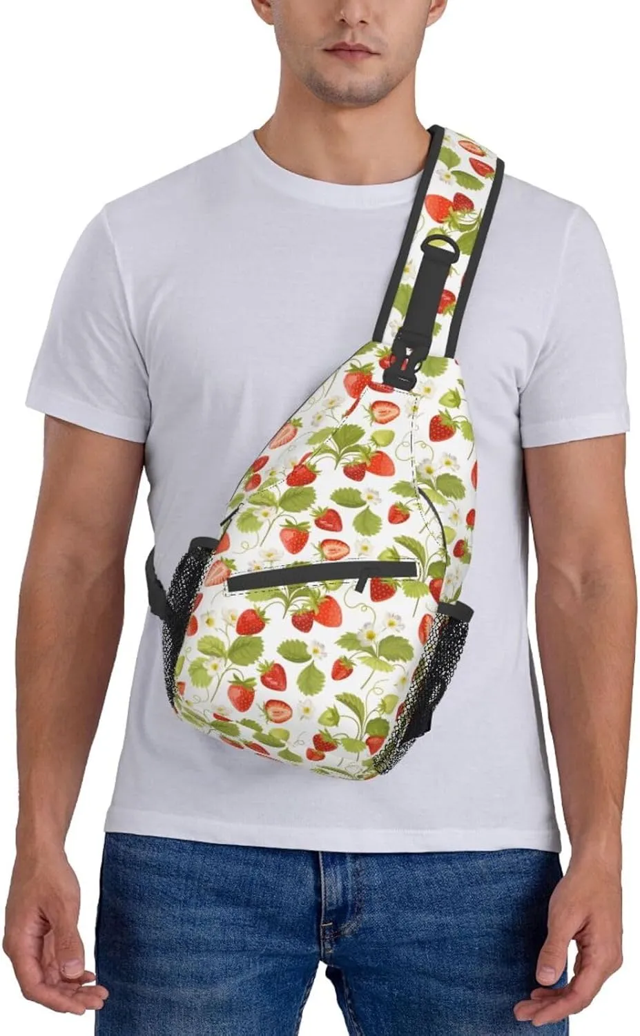 Strawberry Sling Backpack Chest Bag Crossbody Shoulder Bag Gym Cycling Travel Hiking Daypack For Men Women
