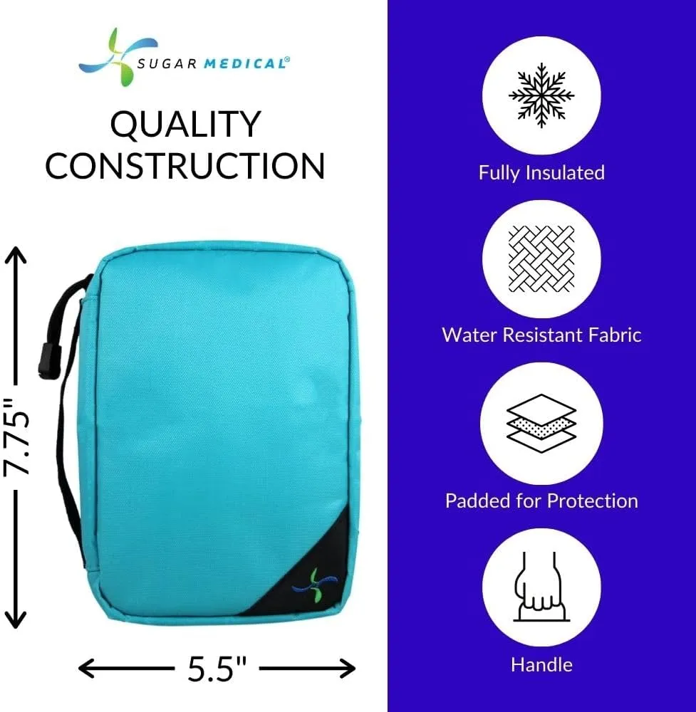 Sugar Medical Insulated Diabetes Organizer | Diabetes Supply Case | Diabetic Care Products | Diabetic Supplies Travel Case | Insulin Pen Case | Glucose Meter Case