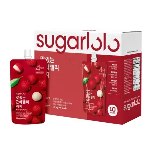 Sugarlolo Konjac Sweet Lychee Jelly Snack - Vegan Jello with Zero Sugar | Only 4 Calories per Pouch | Low Calorie Korean Snacks5.29 Oz (150g) | 10 Pack