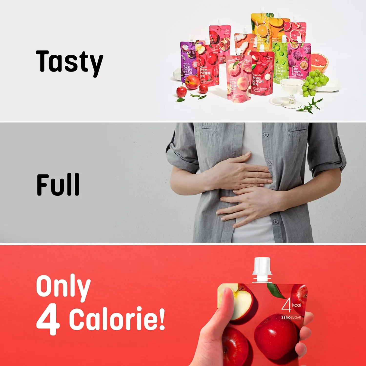 Sugarlolo Konjac Sweet Lychee Jelly Snack - Vegan Jello with Zero Sugar | Only 4 Calories per Pouch | Low Calorie Korean Snacks5.29 Oz (150g) | 10 Pack