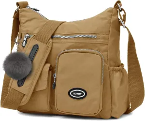 SUKRY Nylon Crossbody Bag for Women with Anti theft RFID Pocket, Waterproof Shoulder Bag Travel Purses and Handbag