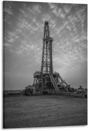 Sunrise Oil Rig Poster Modern Engineering Room Aesthetic Wall Art Decor Canvas Print Canvas Art Poster And Wall Art Picture Print Modern Family Bedroom Decor Posters 08x12inch(20x30cm)