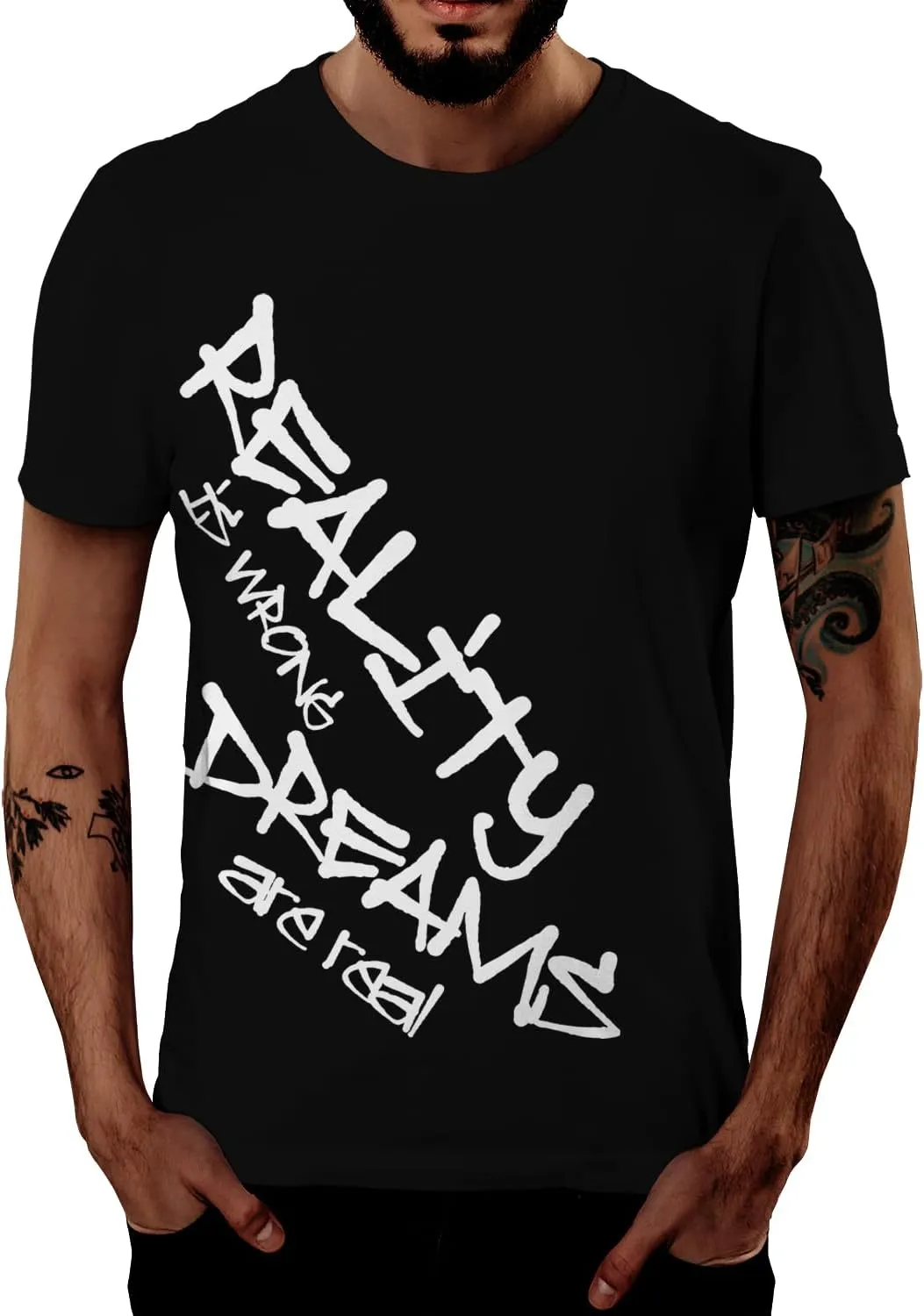 Swag Point Men’s Graphic T Shirts – 100% Cotton Short Sleeve Urban Casual Tops Streetwear Hip Hop Hipster Tee