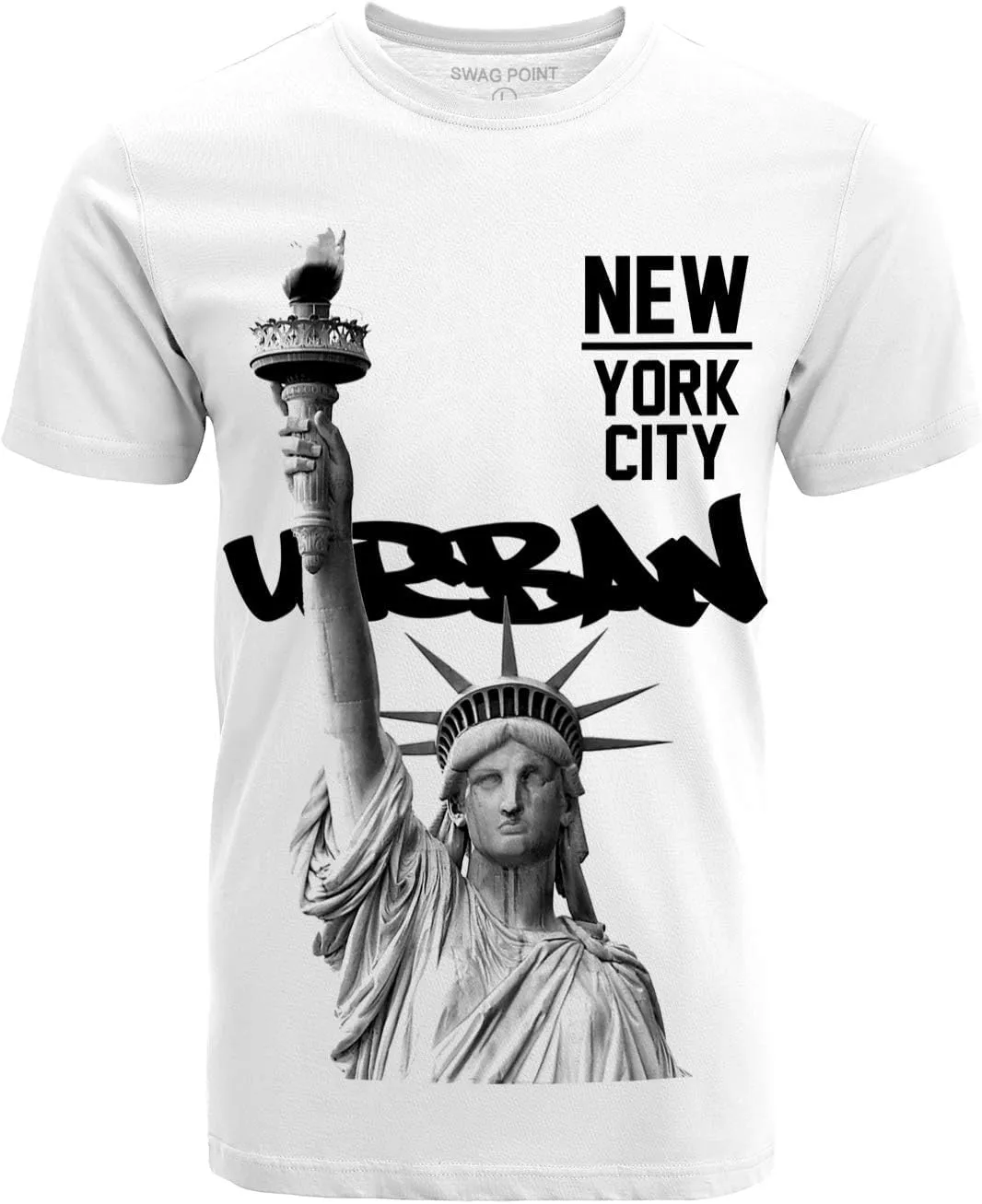 Swag Point Men’s Graphic T Shirts – 100% Cotton Short Sleeve Urban Casual Tops Streetwear Hip Hop Hipster Tee