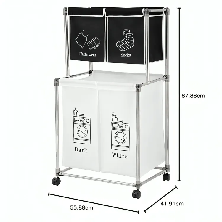 Swift Sort Vertical Laundry Cart with Wheels