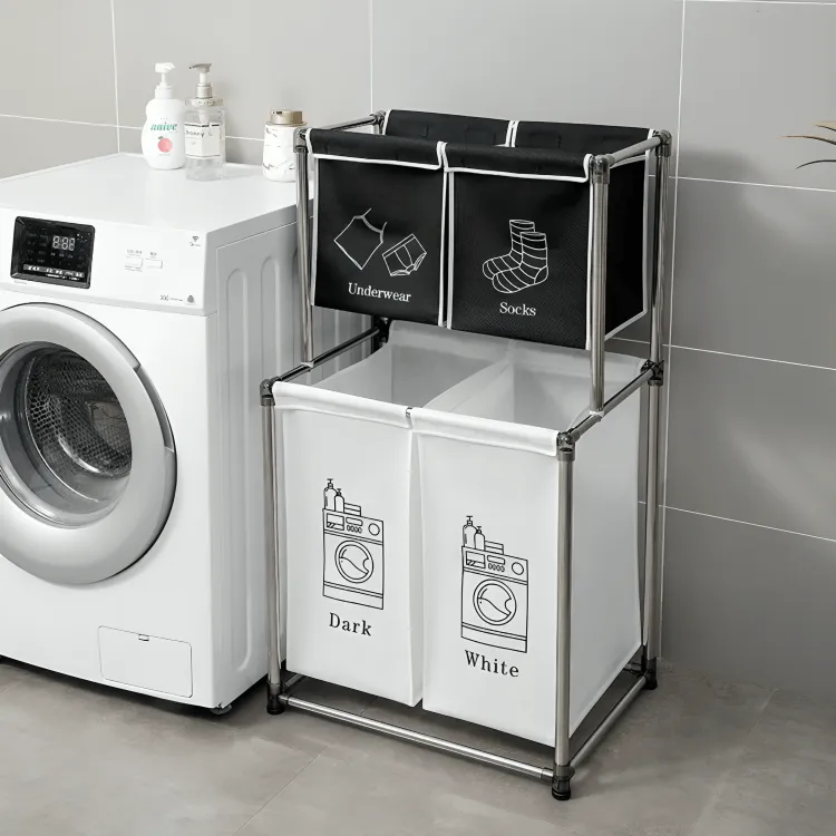 Swift Sort Vertical Laundry Cart with Wheels