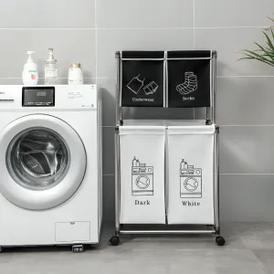 Swift Sort Vertical Laundry Cart with Wheels