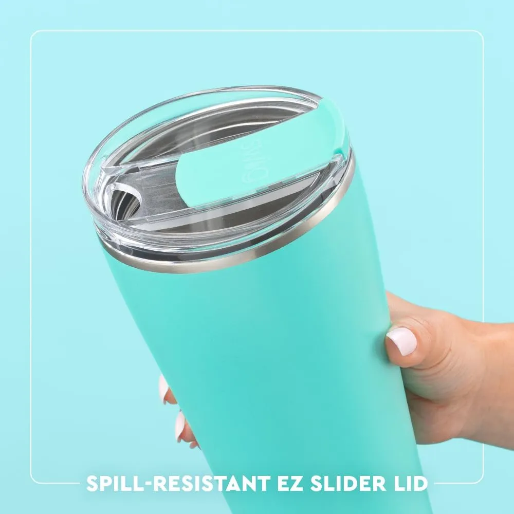 Swig Life 32oz Insulated Tumbler, Travel Coffee Tumbler with Lid, Cup Holder Friendly Travel Coffee Mug, Stainless Steel Thermos with Lid (Busy Bee)