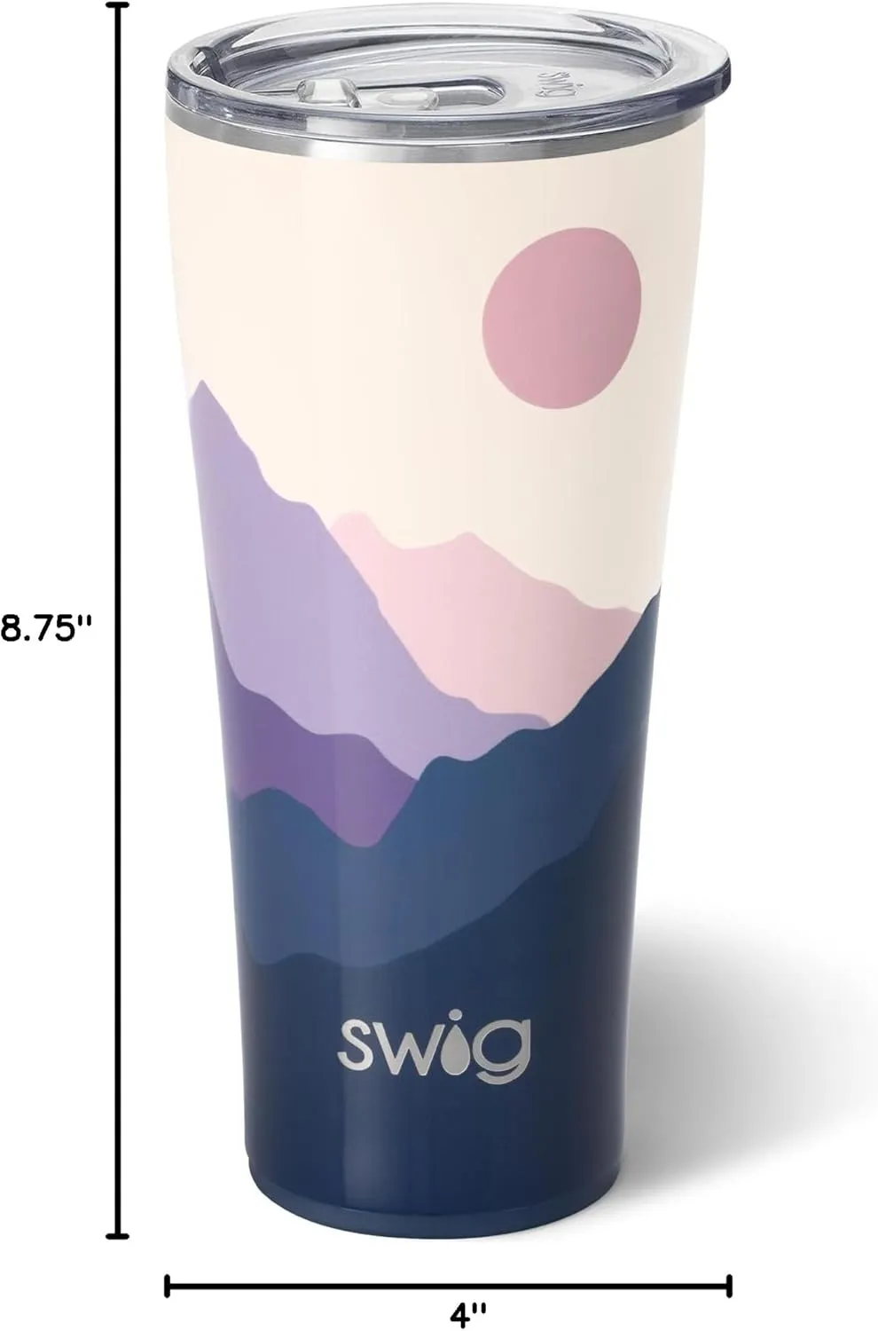 Swig Life 32oz Insulated Tumbler, Travel Coffee Tumbler with Lid, Cup Holder Friendly Travel Coffee Mug, Stainless Steel Thermos with Lid (Moon Shine)