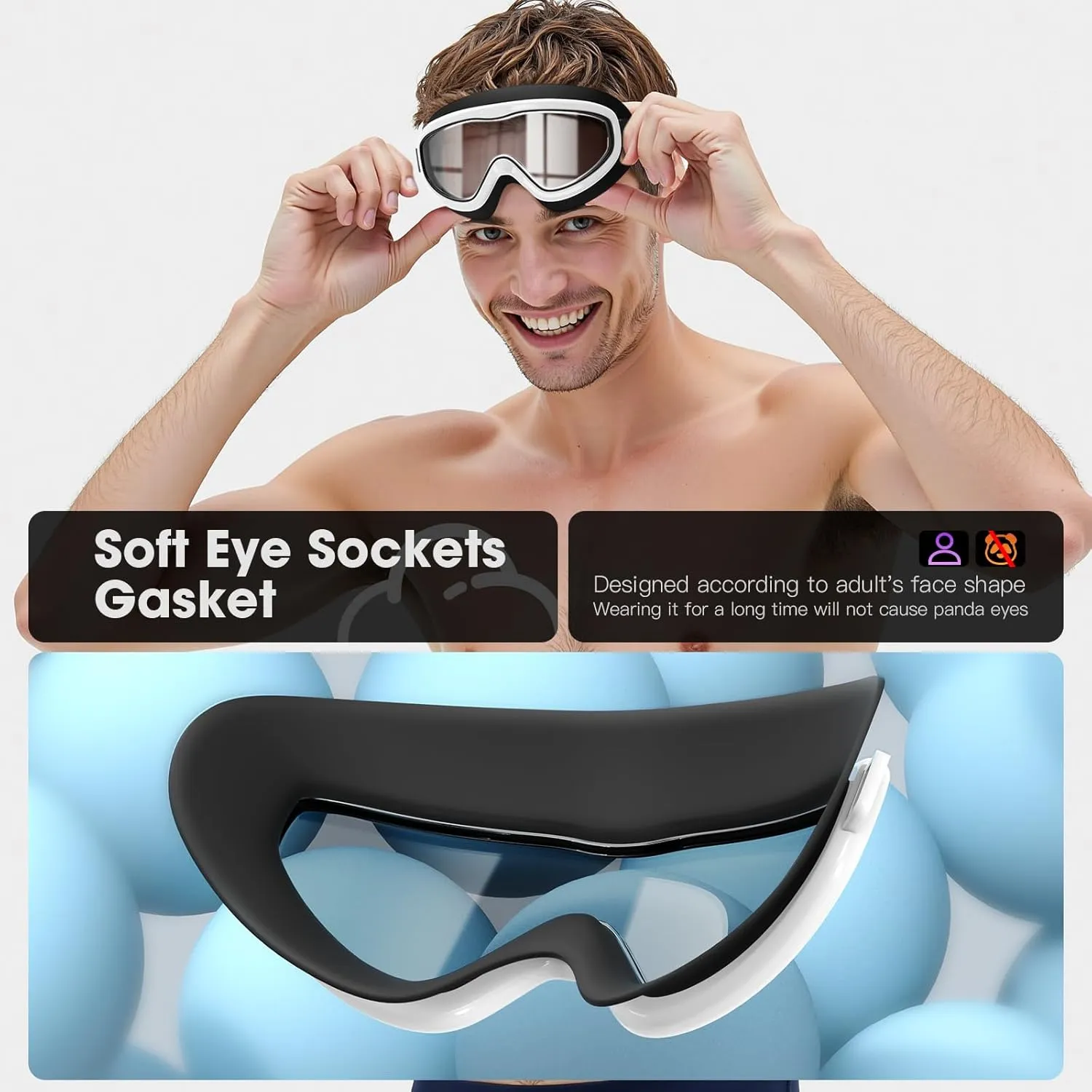 Swim Goggles, Adult 2 Pack-Wide View Swimming Goggles for Men Women Youth Teens, UV Protection Swim Goggles