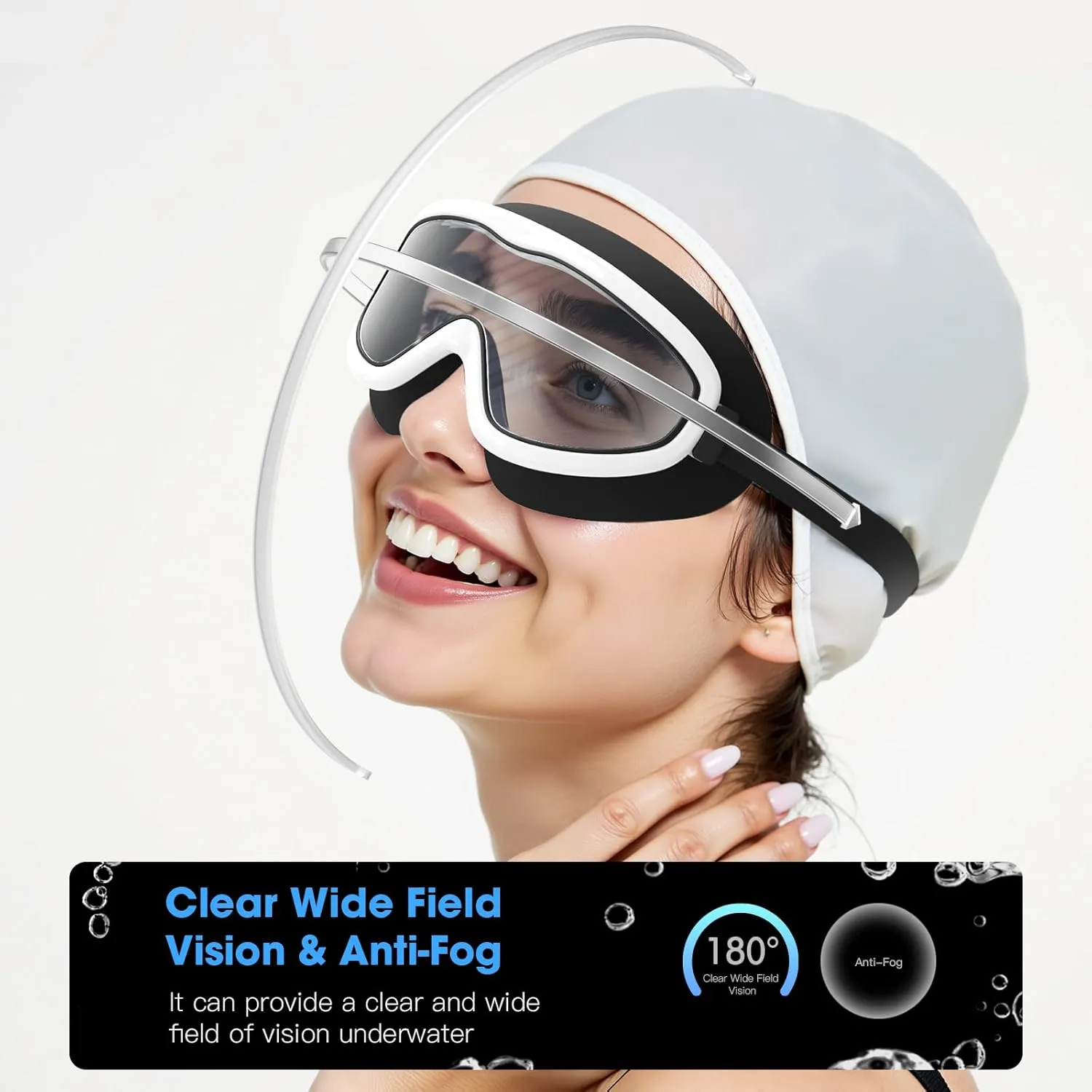 Swim Goggles, Adult 2 Pack-Wide View Swimming Goggles for Men Women Youth Teens, UV Protection Swim Goggles