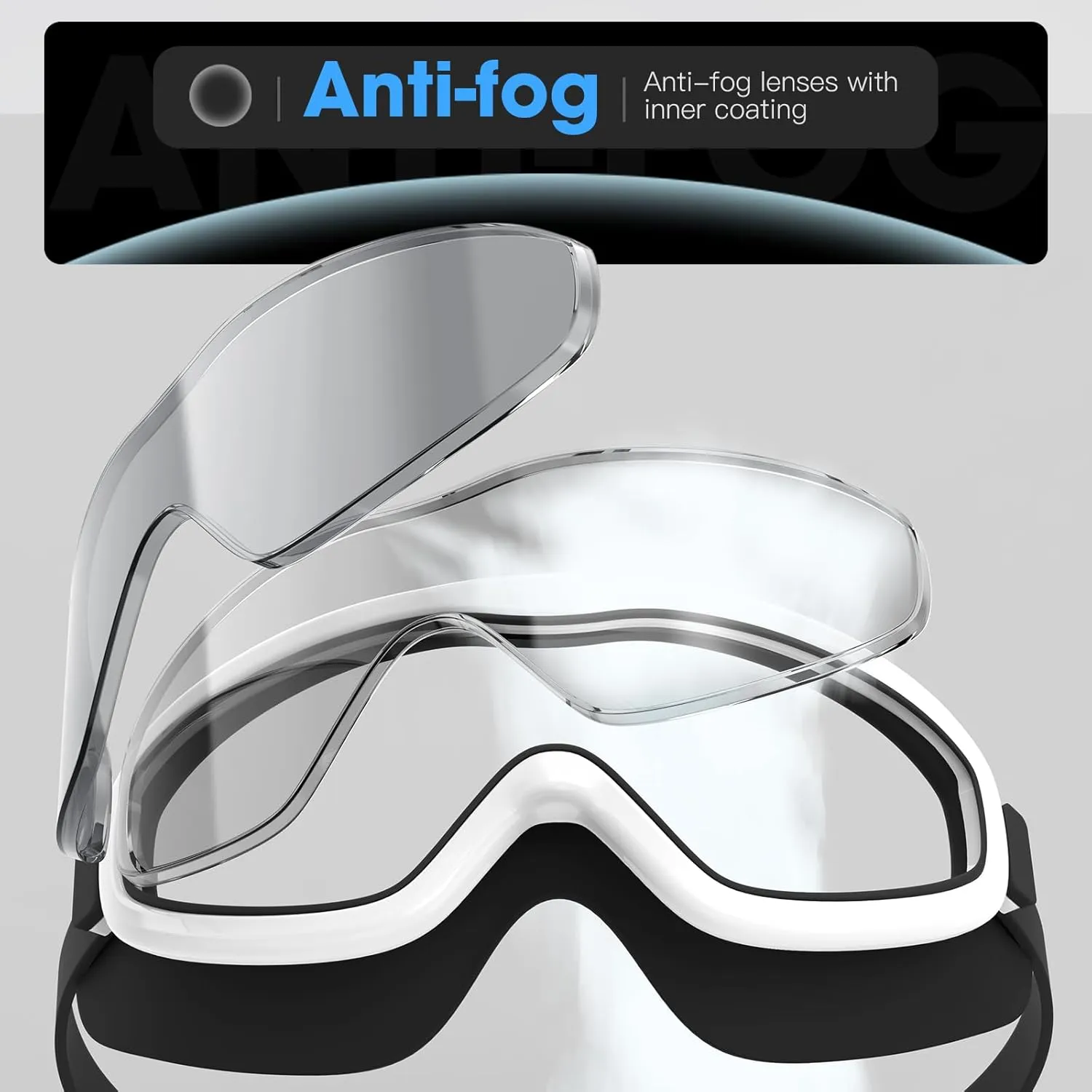 Swim Goggles, Adult 2 Pack-Wide View Swimming Goggles for Men Women Youth Teens, UV Protection Swim Goggles