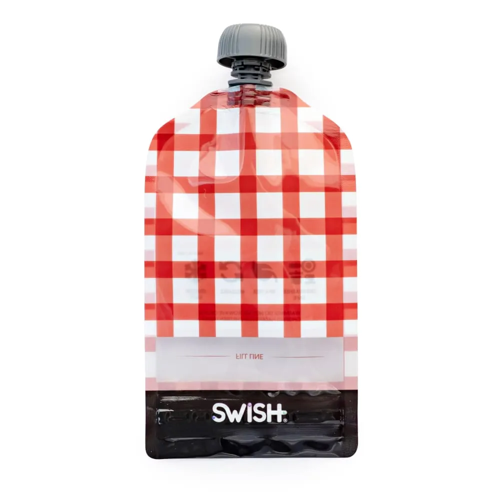 Swish Reusable Food Pouches 140ml Red Checked - 2 Pack