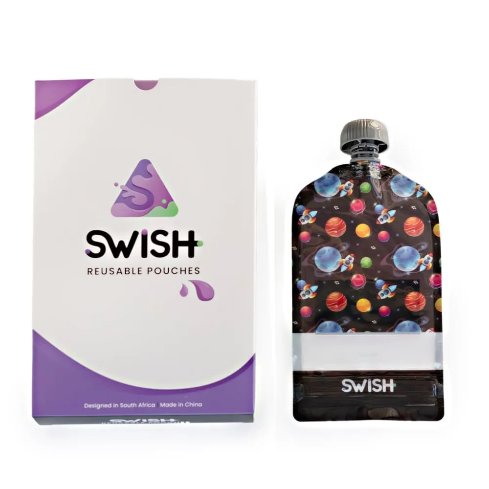 Swish Reusable Food Pouches 140ml Space - 2 Pack