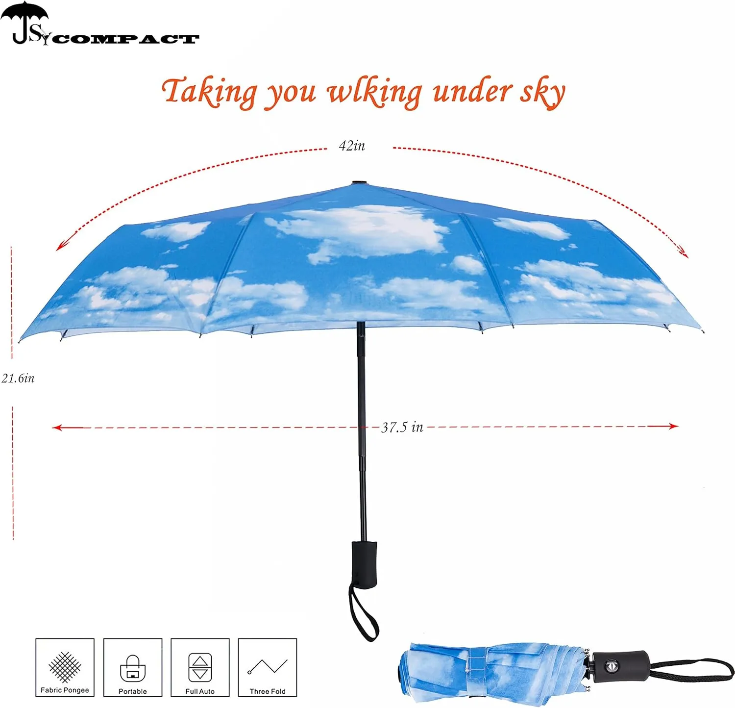 SY COMPACT Travel Umbrella Windproof Automatic Umbrellas-Factory Outlet umbrella