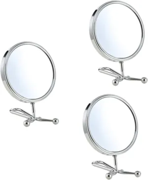 Table Top Mirror 3pcs Pocket Mirror Table Top Vanity Mirror Foldable Makeup Mirror Desktop Mirror Cosmetic Mirror Magnifying Makeup Mirror Double Sided to Rotate Rotating Mirror