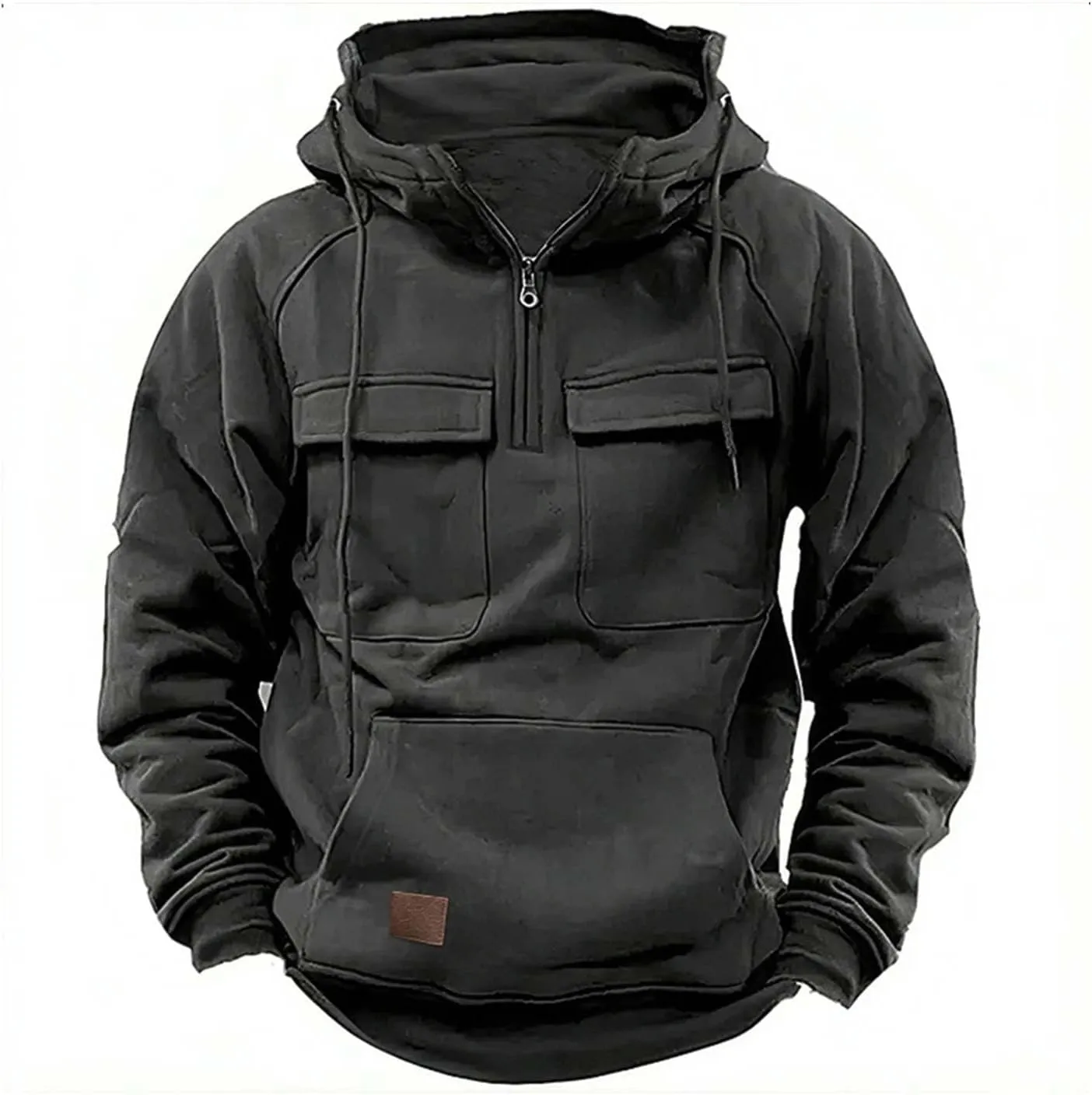 Tactical Sweatshirts for Men Hoodies Winter Long Sleeve Workout Gym Cargo Pullover Sports Outdoor Fashion Jackets