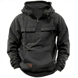 Tactical Sweatshirts for Men Hoodies Winter Long Sleeve Workout Gym Cargo Pullover Sports Outdoor Fashion Jackets