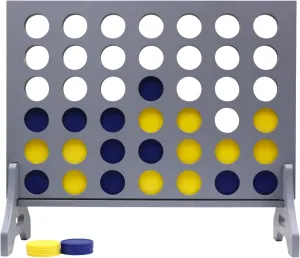 Tailgating Pros Premium Grey Giant Four in a Row with Carrying Case - Jumbo Oversized Outdoor Yard Game - Connect Multiple Pucks in a Row to Win - Many Puck Colors Available!
