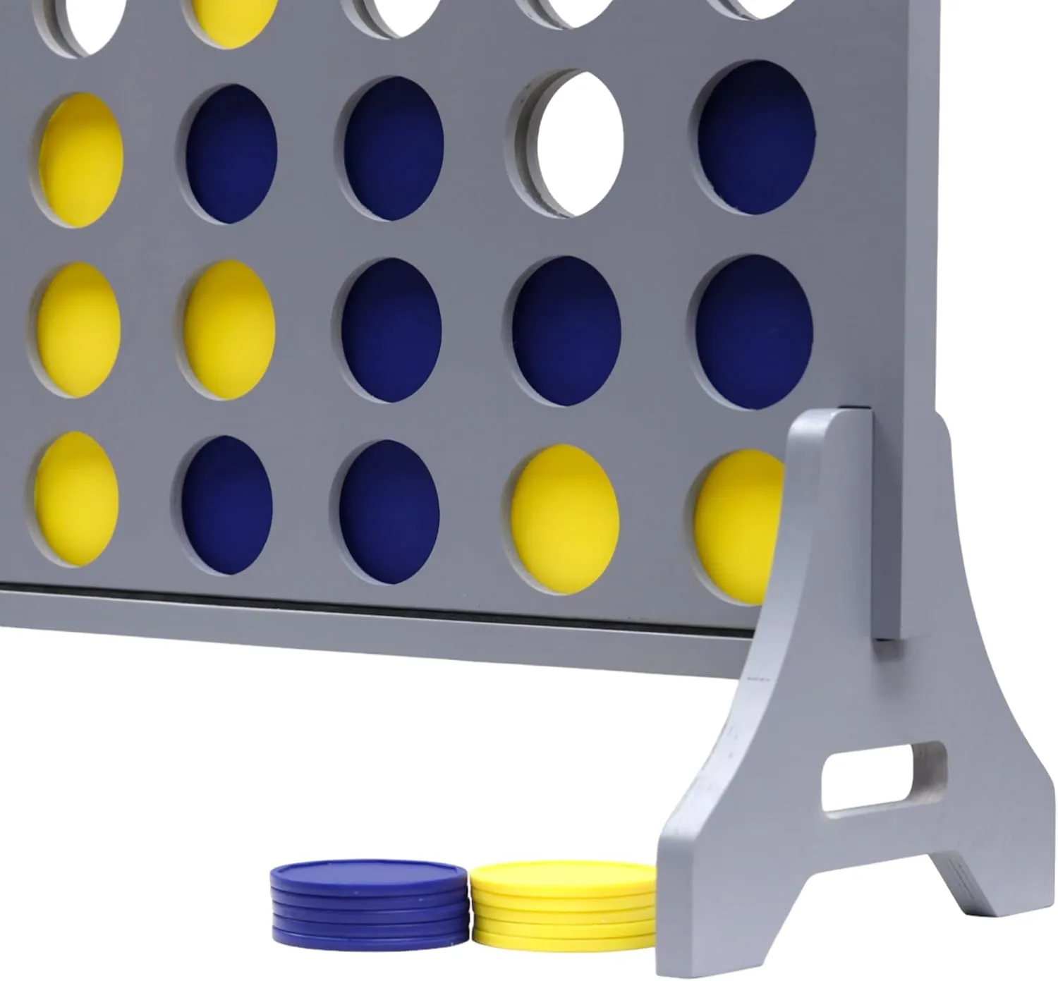 Tailgating Pros Premium Grey Giant Four in a Row with Carrying Case - Jumbo Oversized Outdoor Yard Game - Connect Multiple Pucks in a Row to Win - Many Puck Colors Available!