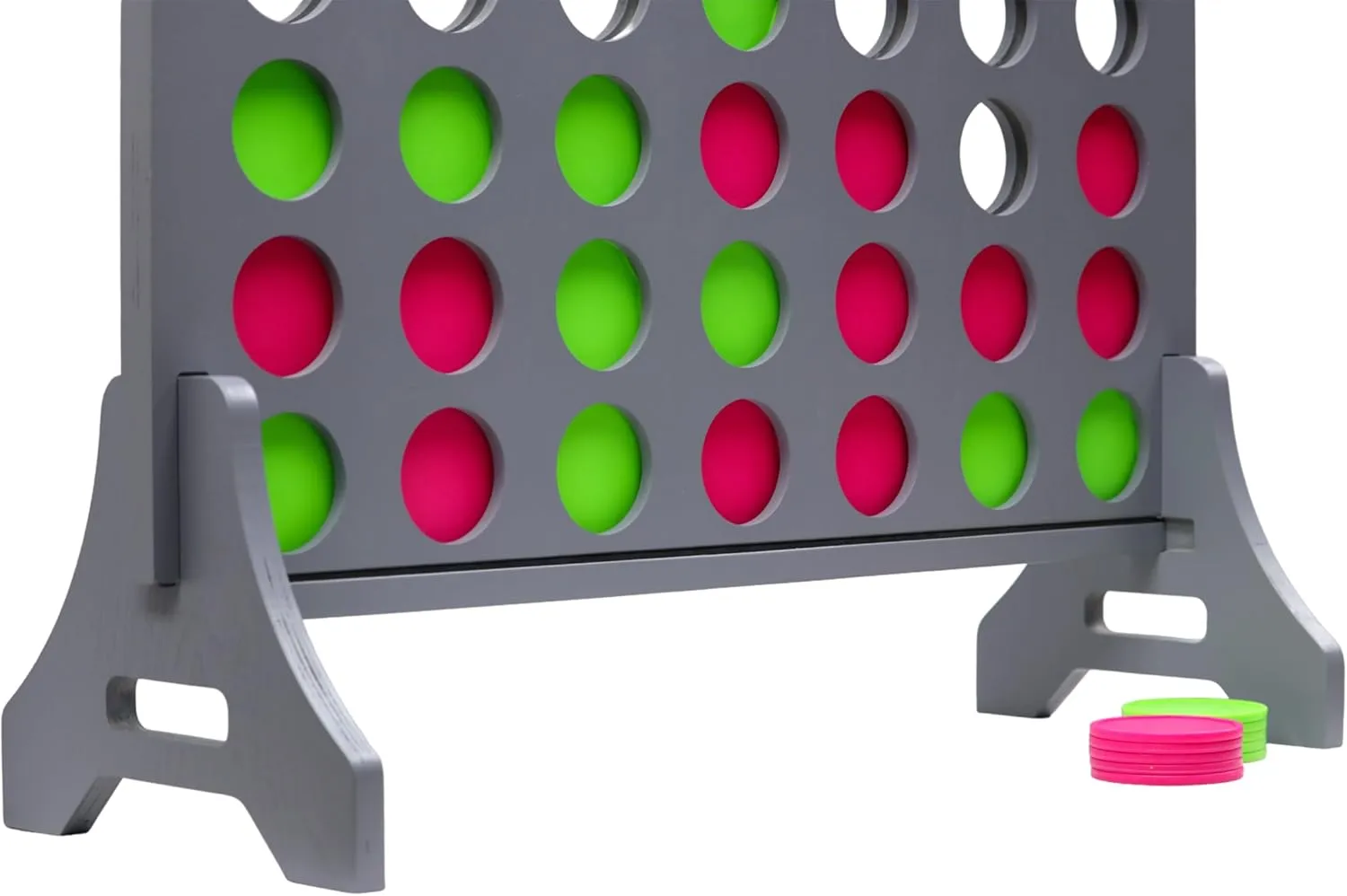 Tailgating Pros Premium Grey Giant Four in a Row with Carrying Case - Jumbo Oversized Outdoor Yard Game - Connect Multiple Pucks in a Row to Win - Many Puck Colors Available!