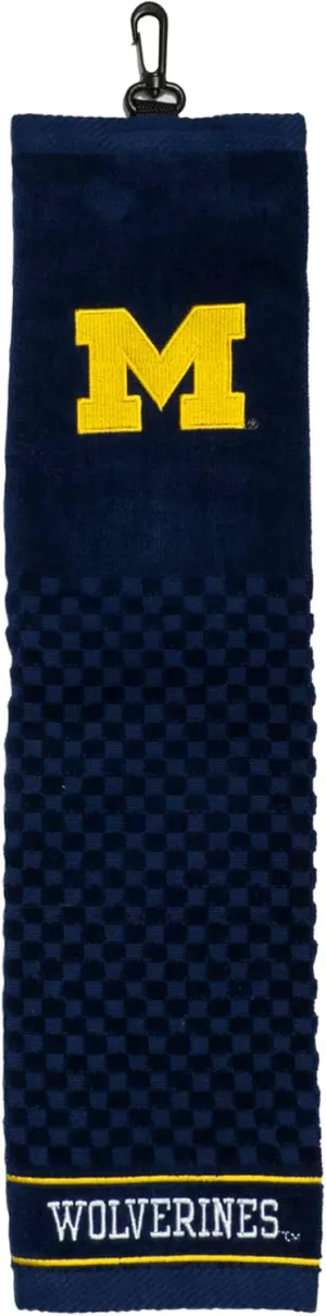 Team Golf NCAA Embroidered Golf Towel, Checkered Scrubber Design, Embroidered Logo