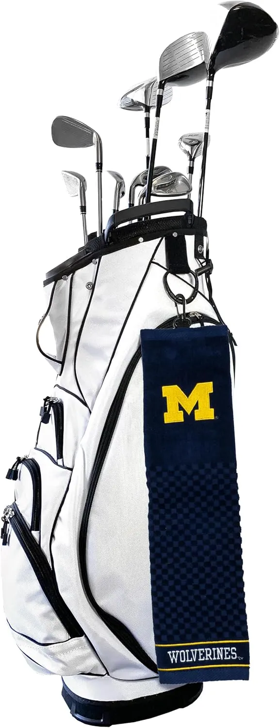 Team Golf NCAA Embroidered Golf Towel, Checkered Scrubber Design, Embroidered Logo
