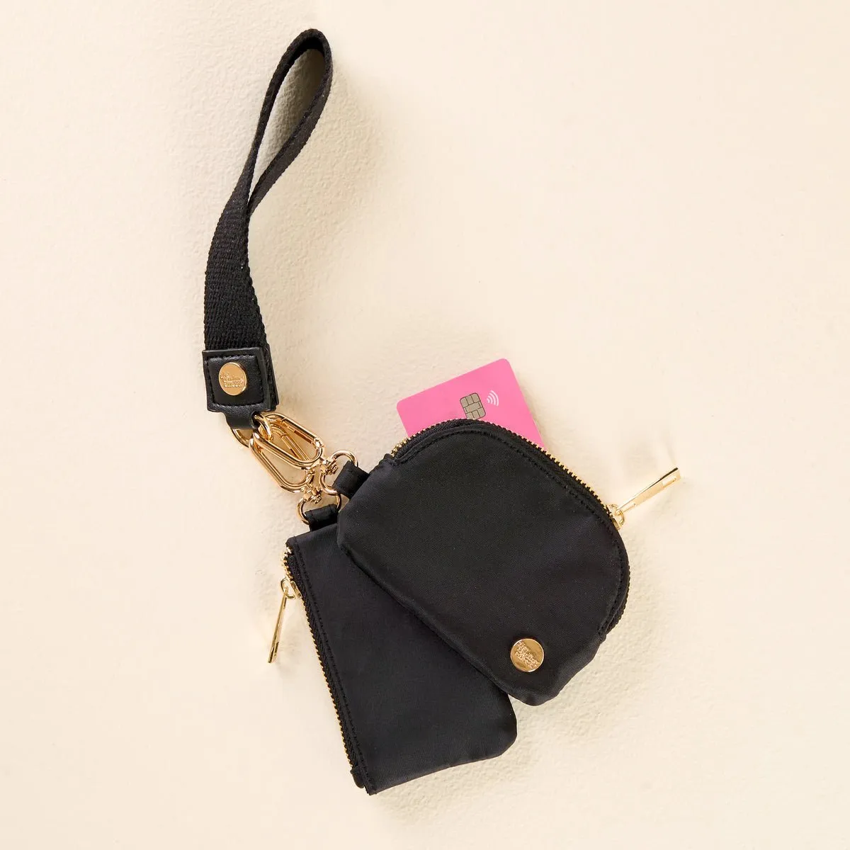 The Darling Effect Dynamic Duo Pouch Wristlet - Black